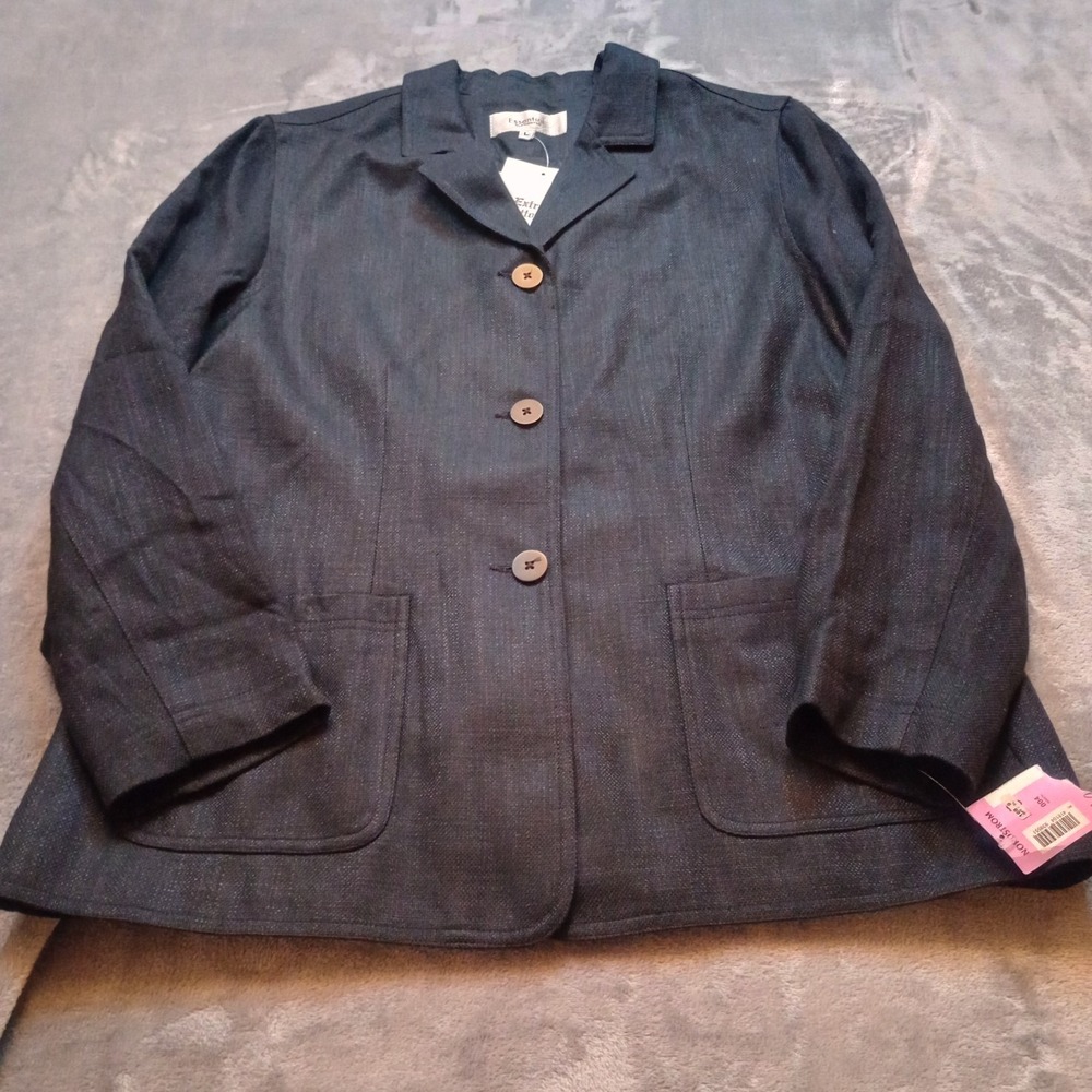 Nordstrom Essential Elements Blazer Womens Size‎ Large Black Capsule Workwear